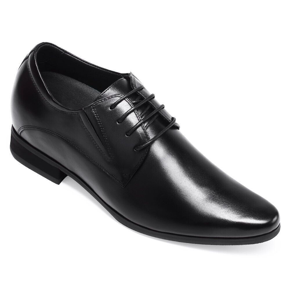 US9 CHAMARIPA Elevator Shoes Men Black Oxford Dress Shoes increase 3.15inch/8cm